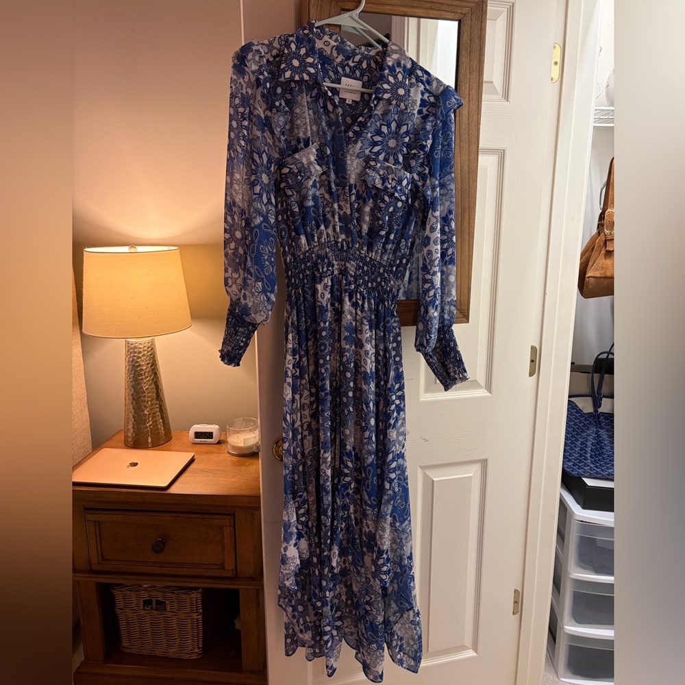 Misa Los Angeles Kaiya blue maxi dress
